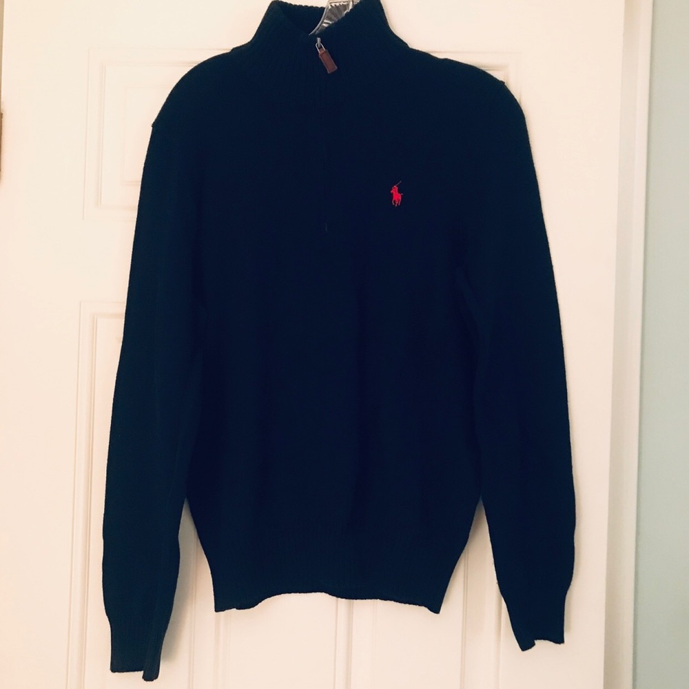 Men’s Ralph Lauren navy 1/4 zip sweater szS